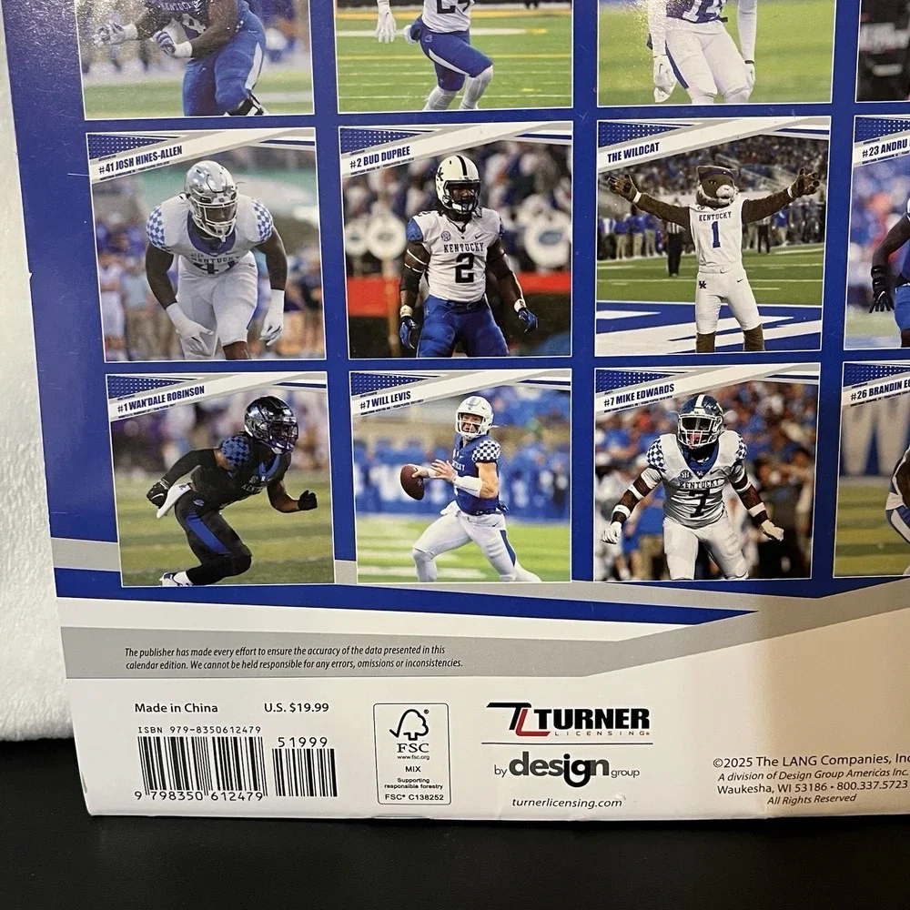 University Of Kentucky Calendar Wildcats Football 16 Month 12